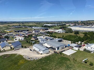 Gewerbegebiet Wemding Luftansicht des Gewerbegebiets am Stadelmüllerweg in Wemding