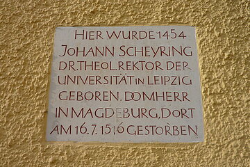 Inschrift am Geburtshaus Scheyring