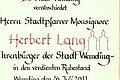 Dokument Verabschiedung Herbert Lang