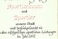 Empfang Sportlerinnen und Sportler 2013
