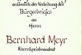 Dokument Verleihung Bürgerbrief an Bernhard Meyr
