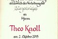 Dokument Verleihung Bürgerbrief an Theo Knoll